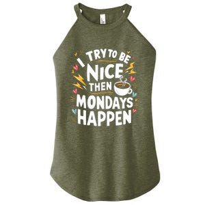 Funny Coffee LoverS Monday Hater Women's Perfect Tri Rocker Tank