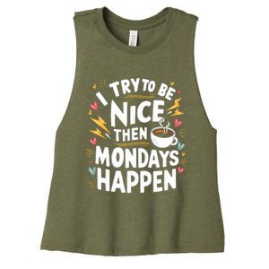 Funny Coffee LoverS Monday Hater Women's Racerback Cropped Tank