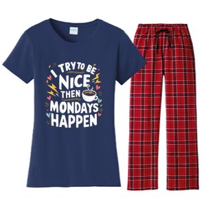 Funny Coffee LoverS Monday Hater Women's Flannel Pajama Set