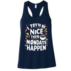 Funny Coffee LoverS Monday Hater Women's Racerback Tank