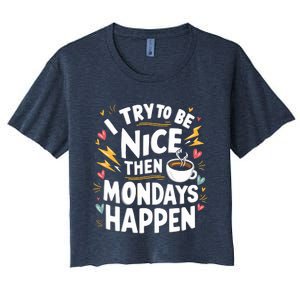 Funny Coffee LoverS Monday Hater Women's Crop Top Tee