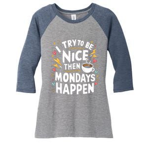 Funny Coffee LoverS Monday Hater Women's Tri-Blend 3/4-Sleeve Raglan Shirt