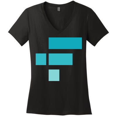 FTX Classic Logo Crypto Cryptocurrency FTT Coin Women's V-Neck T-Shirt