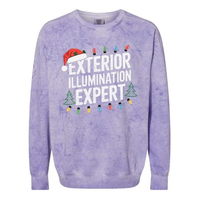 Funny Christmas Lights Exterior Illumination Expert Colorblast Crewneck Sweatshirt