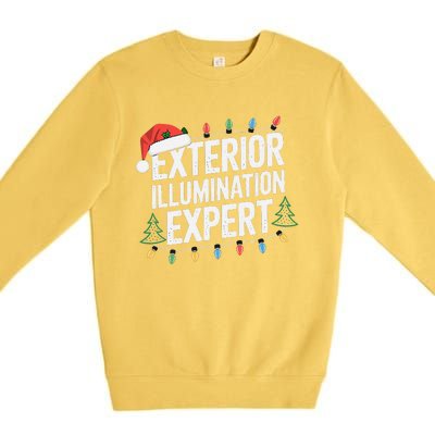 Funny Christmas Lights Exterior Illumination Expert Premium Crewneck Sweatshirt