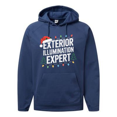 Funny Christmas Lights Exterior Illumination Expert Performance Fleece Hoodie