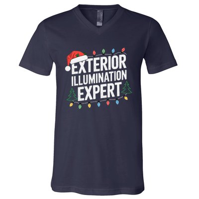 Funny Christmas Lights Exterior Illumination Expert V-Neck T-Shirt