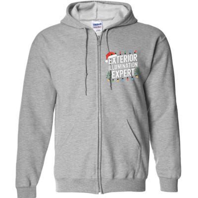 Funny Christmas Lights Exterior Illumination Expert Full Zip Hoodie