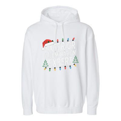 Funny Christmas Lights Exterior Illumination Expert Garment-Dyed Fleece Hoodie