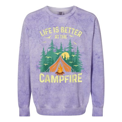 Funny Camping Lover Design For Men Women Camping Vacationist Colorblast Crewneck Sweatshirt