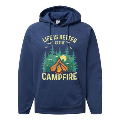 Funny Camping Lover Design For Men Women Camping Vacationist Performance Fleece Hoodie