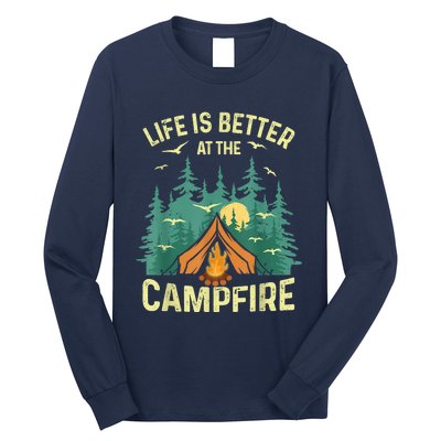 Funny Camping Lover Design For Men Women Camping Vacationist Long Sleeve Shirt