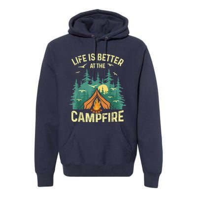 Funny Camping Lover Design For Men Women Camping Vacationist Premium Hoodie