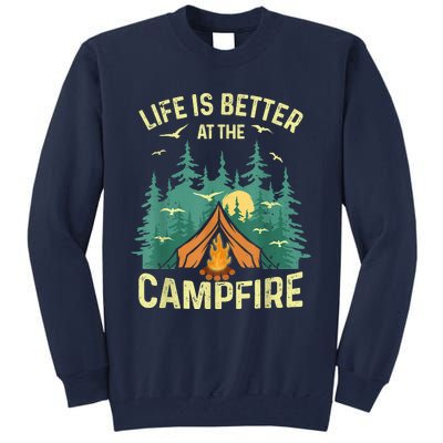 Funny Camping Lover Design For Men Women Camping Vacationist Tall Sweatshirt