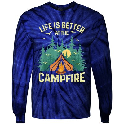 Funny Camping Lover Design For Men Women Camping Vacationist Tie-Dye Long Sleeve Shirt