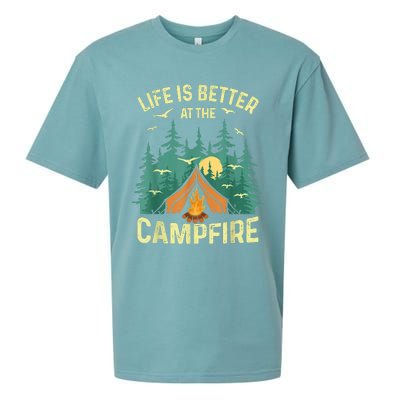 Funny Camping Lover Design For Men Women Camping Vacationist Sueded Cloud Jersey T-Shirt