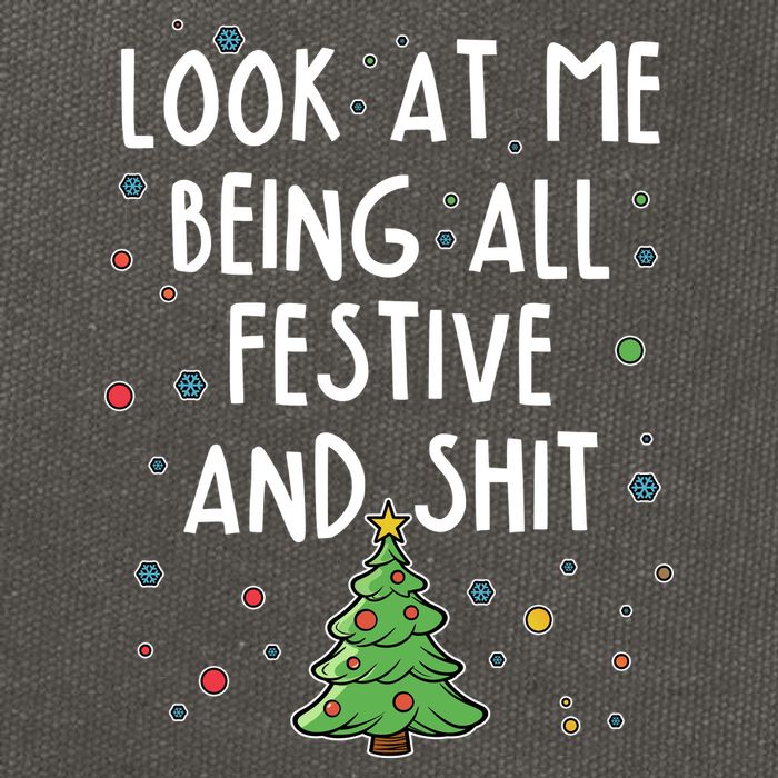Funny Christmas Look At Me Being All Festive And Shit Cotton Canvas Backpack