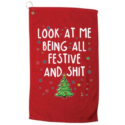Funny Christmas Look At Me Being All Festive And Shit Golf Towel