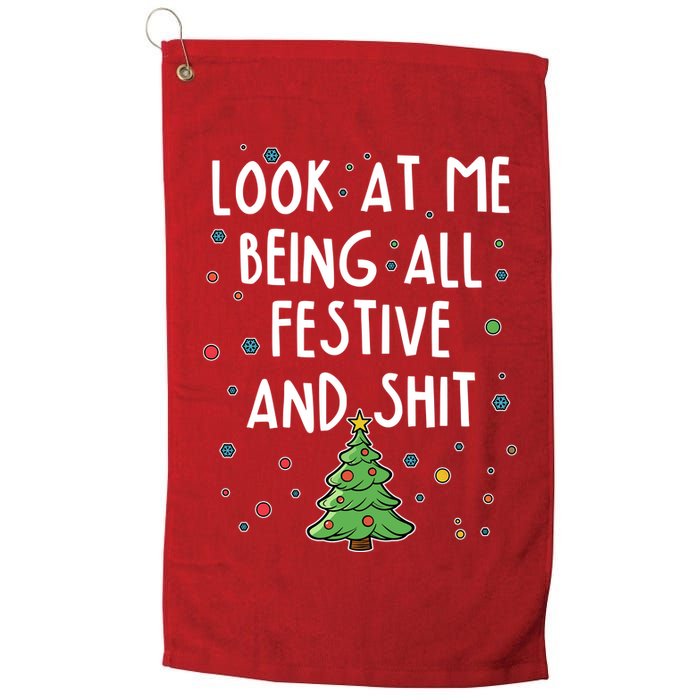 Funny Christmas Look At Me Being All Festive And Shit Golf Towel