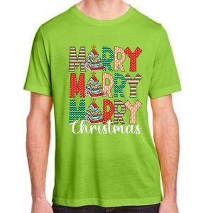 Funny Christmas Librarian Books Xmas Tree Love Reading Books Adult ChromaSoft Performance T-Shirt