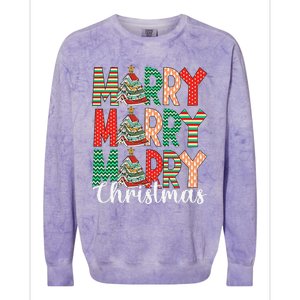 Funny Christmas Librarian Books Xmas Tree Love Reading Books Colorblast Crewneck Sweatshirt