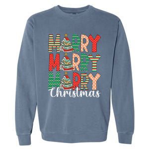 Funny Christmas Librarian Books Xmas Tree Love Reading Books Garment-Dyed Sweatshirt