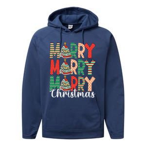 Funny Christmas Librarian Books Xmas Tree Love Reading Books Performance Fleece Hoodie