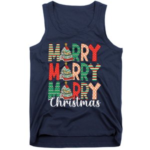 Funny Christmas Librarian Books Xmas Tree Love Reading Books Tank Top