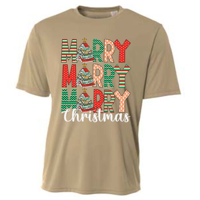 Funny Christmas Librarian Books Xmas Tree Love Reading Books Cooling Performance Crew T-Shirt