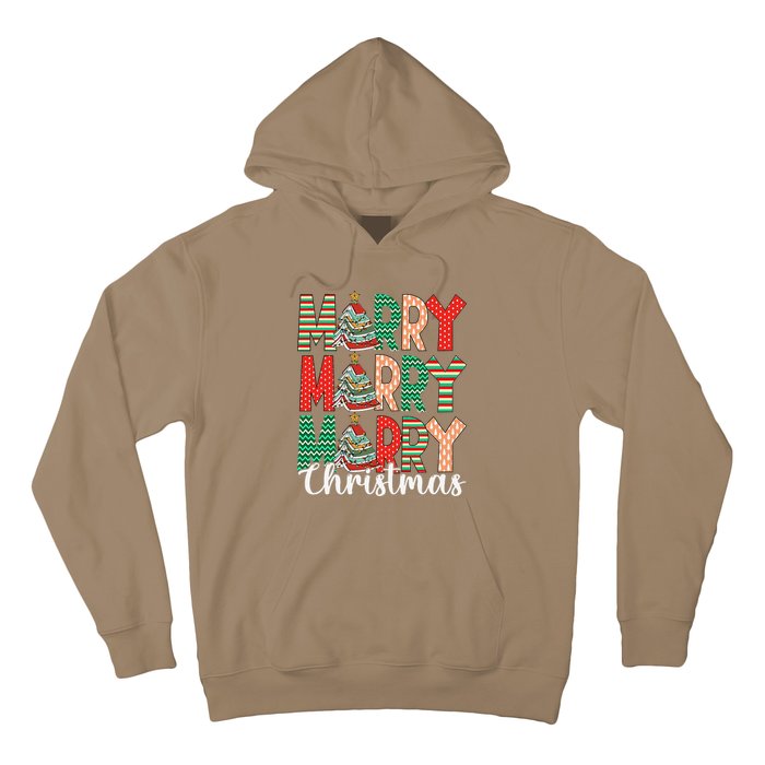 Funny Christmas Librarian Books Xmas Tree Love Reading Books Hoodie