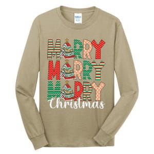 Funny Christmas Librarian Books Xmas Tree Love Reading Books Tall Long Sleeve T-Shirt