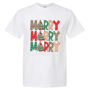 Funny Christmas Librarian Books Xmas Tree Love Reading Books Garment-Dyed Heavyweight T-Shirt