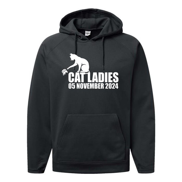 Funny Cat Ladies Performance Fleece Hoodie