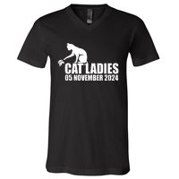 Funny Cat Ladies V-Neck T-Shirt