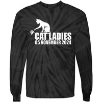 Funny Cat Ladies Tie-Dye Long Sleeve Shirt