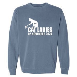 Funny Cat Ladies Garment-Dyed Sweatshirt