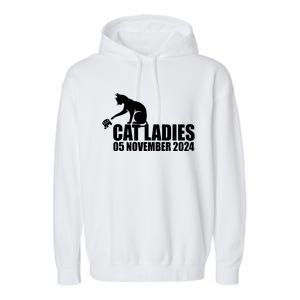 Funny Cat Ladies Garment-Dyed Fleece Hoodie