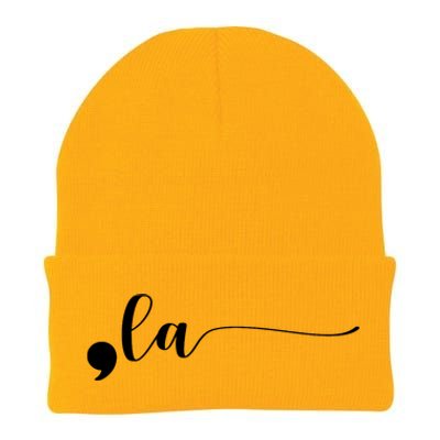 Funny Comma La Kamala Harris Punctuation La Election Vote Knit Cap Winter Beanie