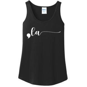 Funny Comma La Kamala Harris Punctuation La Election Vote Ladies Essential Tank