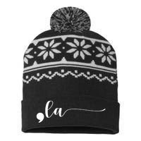 Funny Comma La Kamala Harris Punctuation La Election Vote USA-Made Snowflake Beanie