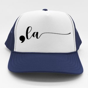 Funny Comma La Kamala Harris Punctuation La Election Vote Trucker Hat