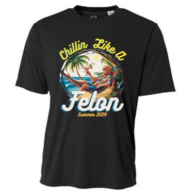 Funny Chillin Like A Felon Summer 2024 Trump Supporter Cooling Performance Crew T-Shirt