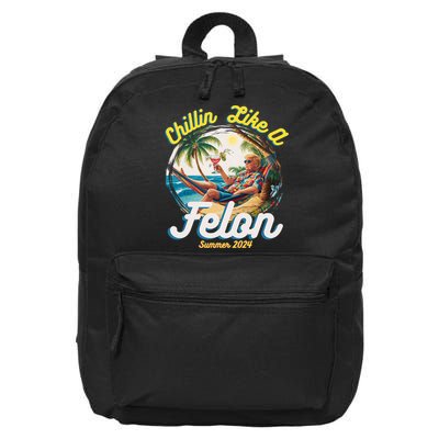 Funny Chillin Like A Felon Summer 2024 Trump Supporter 16 in Basic Backpack