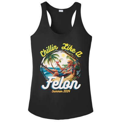 Funny Chillin Like A Felon Summer 2024 Trump Supporter Ladies PosiCharge Competitor Racerback Tank
