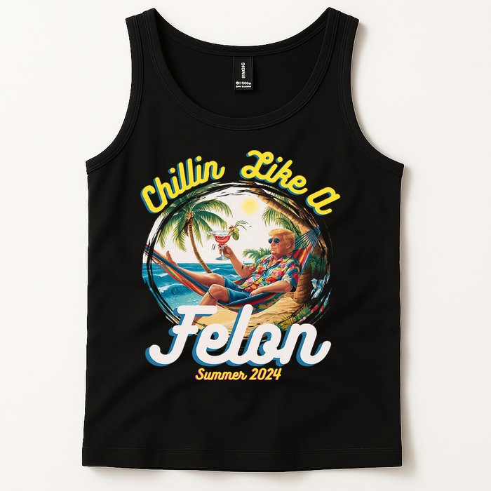 Funny Chillin Like A Felon Summer 2024 Trump Supporter Tank Top