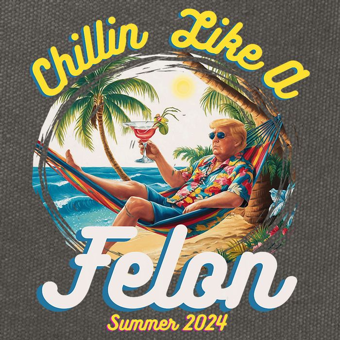 Funny Chillin Like A Felon Summer 2024 Trump Supporter Cotton Canvas Backpack