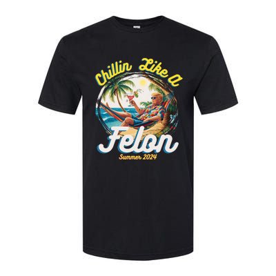 Funny Chillin Like A Felon Summer 2024 Trump Supporter Softstyle CVC T-Shirt