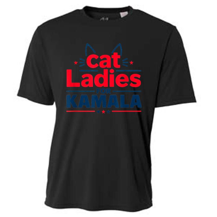 Funny Cat Ladies For Kamal Harris Cat Lettering Positive Gift Cooling Performance Crew T-Shirt