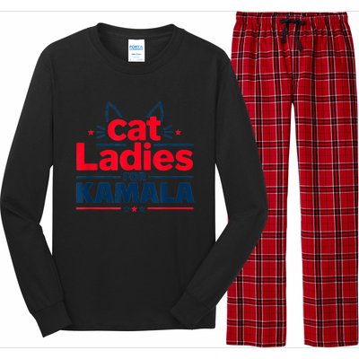 Funny Cat Ladies For Kamal Harris Cat Lettering Positive Gift Long Sleeve Pajama Set