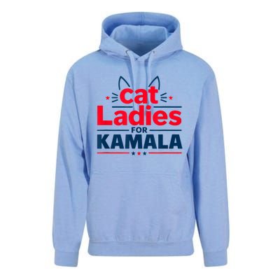 Funny Cat Ladies For Kamal Harris Cat Lettering Positive Gift Unisex Surf Hoodie